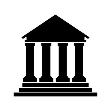 Banka inşaat siluet simge oluşturma