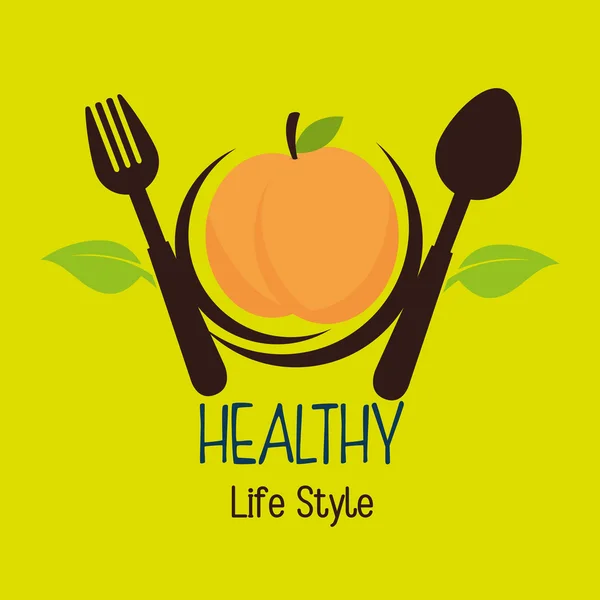 Comida estilo de vida saudável — Vetor de Stock