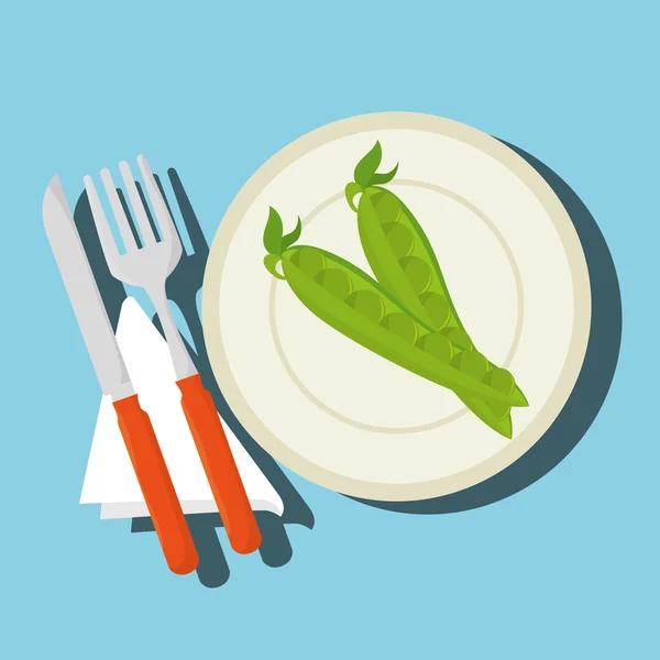 Харчова здорова вилка для тарілок — стоковий вектор