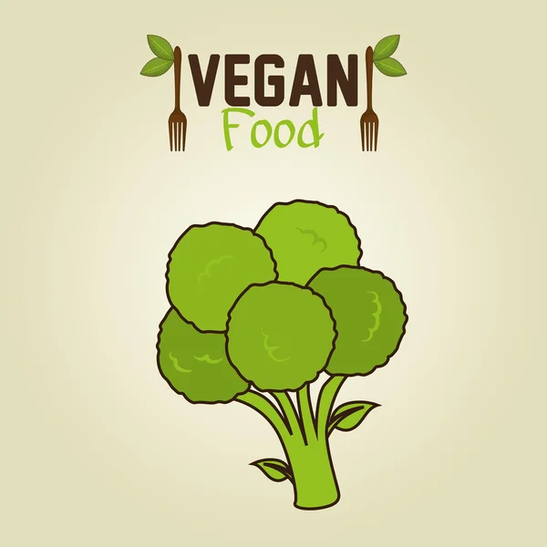 Vegan food healthy fork — Stock Vector