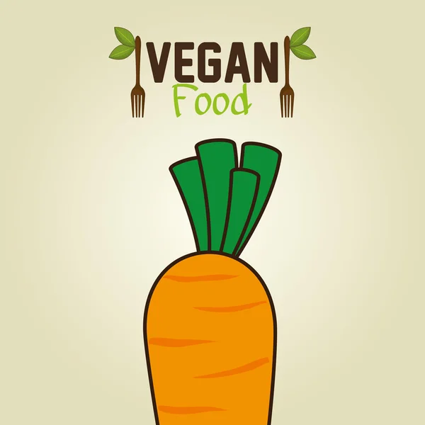 Comida vegana tenedor saludable — Vector de stock