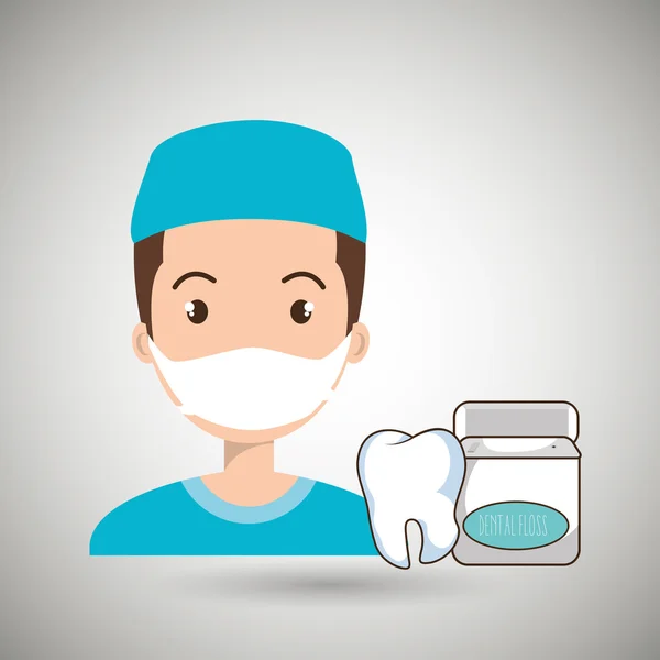Verpleegkundige tand gezondheid mondwater — Stockvector