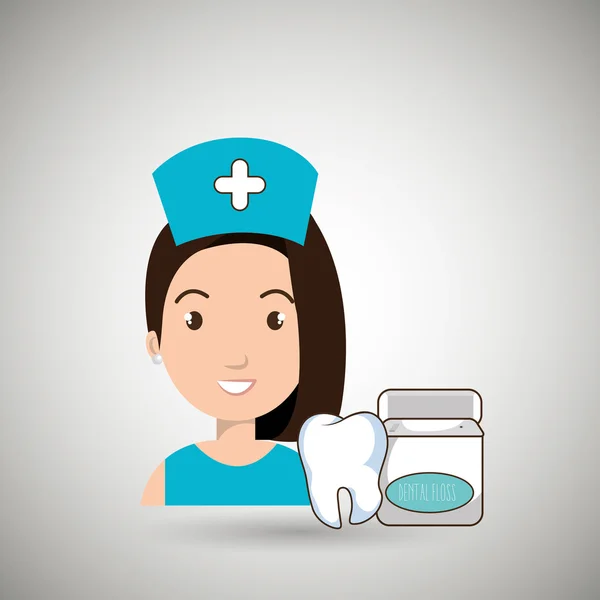 Verpleegkundige tand gezondheid mondwater — Stockvector