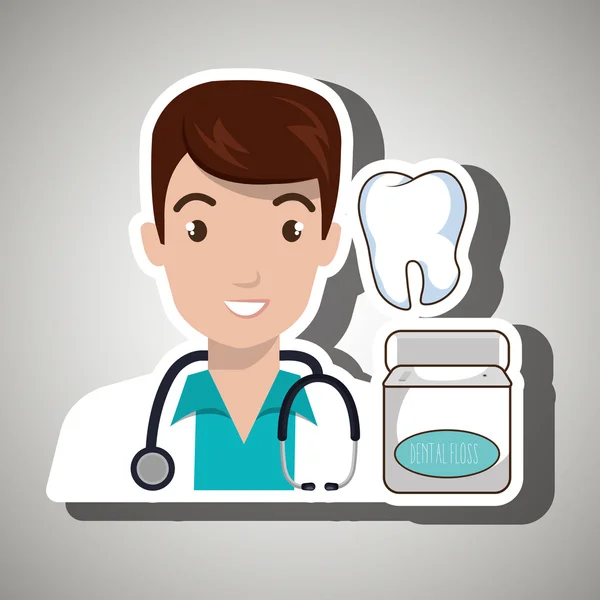 Lekarz ząb stetoskop do płukania jamy ustnej — Wektor stockowy