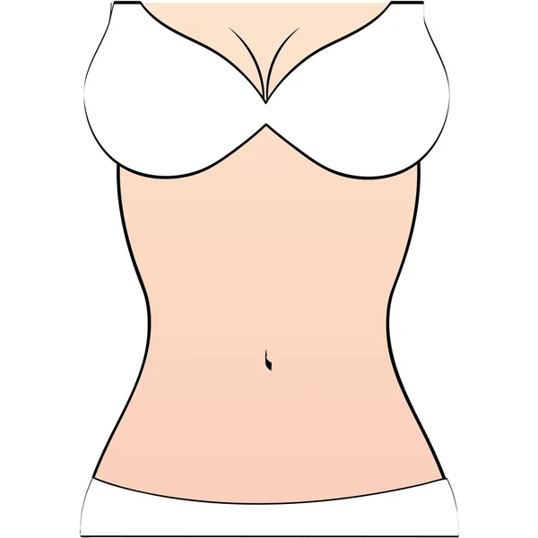 Figura de mujer cuerpo delgado icono — Vector de stock
