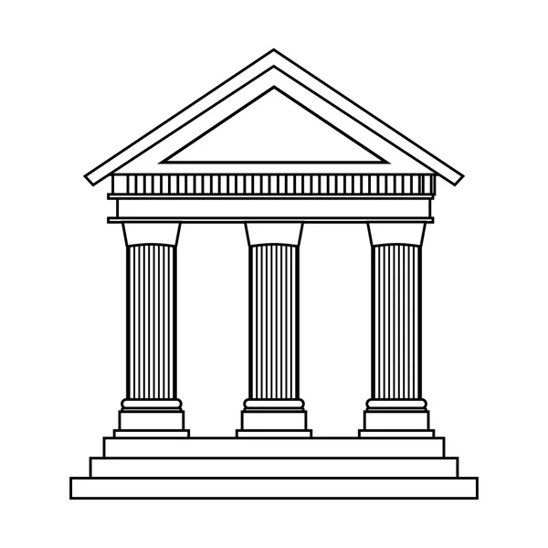 Bank building construction silhouette icon — Stock Vector