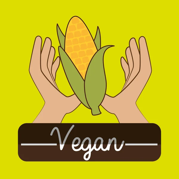 Ręka wegańskie jedzenie warzywa — Wektor stockowy