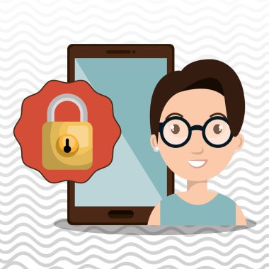 kişi smartphone asma kilit güvenlik