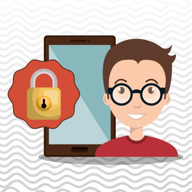 kişi smartphone asma kilit güvenlik