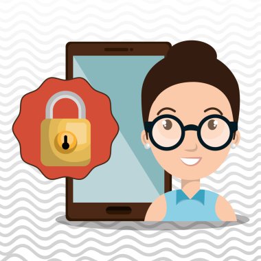 kişi smartphone asma kilit güvenlik