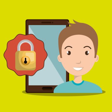 kişi smartphone asma kilit güvenlik