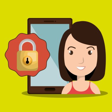 kişi smartphone asma kilit güvenlik