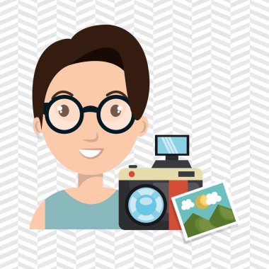 kadın fotoğraf kamera grafiği