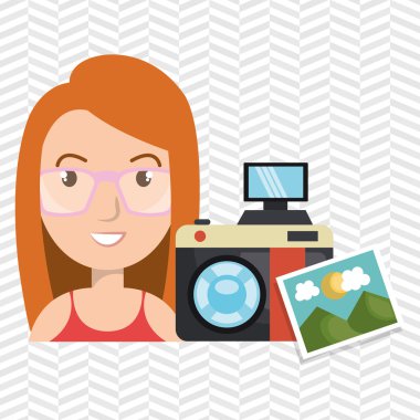 kadın fotoğraf kamera grafiği