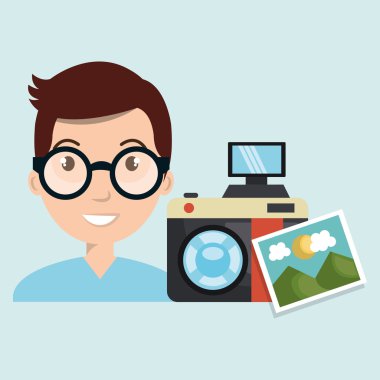 adam fotoğraf kamera grafiği