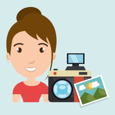 kadın fotoğraf kamera grafiği