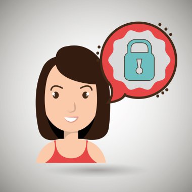 kadın iletişim asma kilit kabarcık