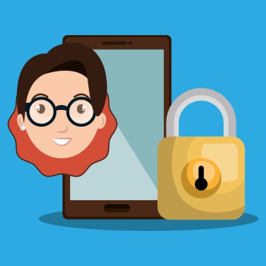 kişi smartphone asma kilit güvenlik