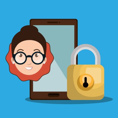 kişi smartphone asma kilit güvenlik