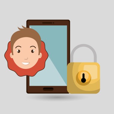 kişi smartphone asma kilit güvenlik