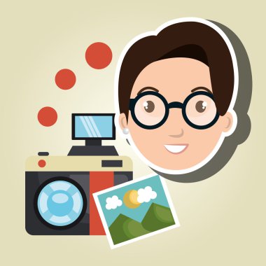 kadın fotoğraf kamera grafiği