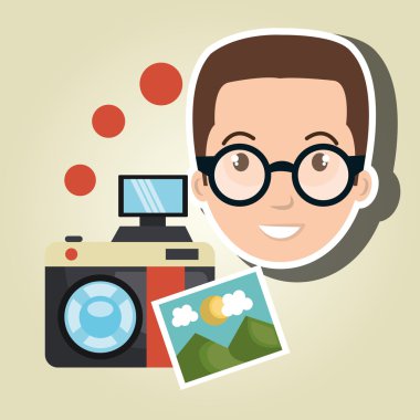 adam fotoğraf kamera grafiği