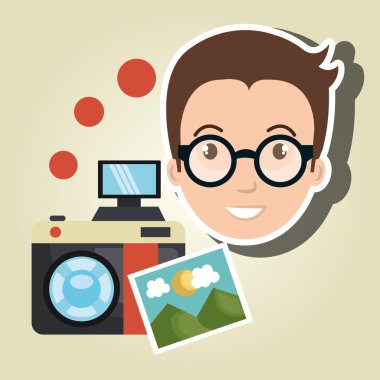 adam fotoğraf kamera grafiği