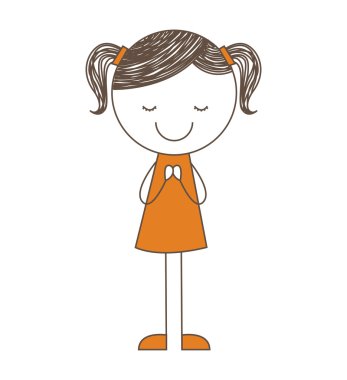 küçük kız sevimli simgesi