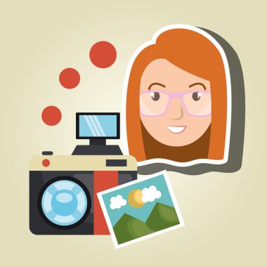 kadın fotoğraf kamera grafiği