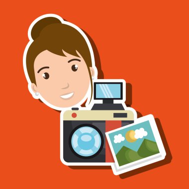 kadın fotoğraf kamera grafiği