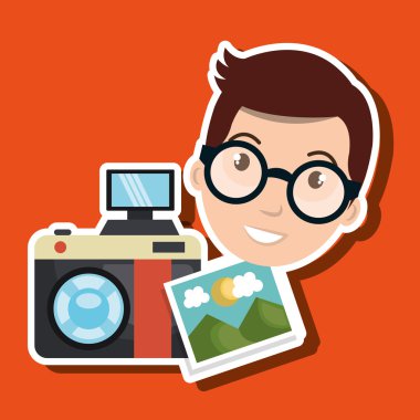 adam fotoğraf kamera grafiği