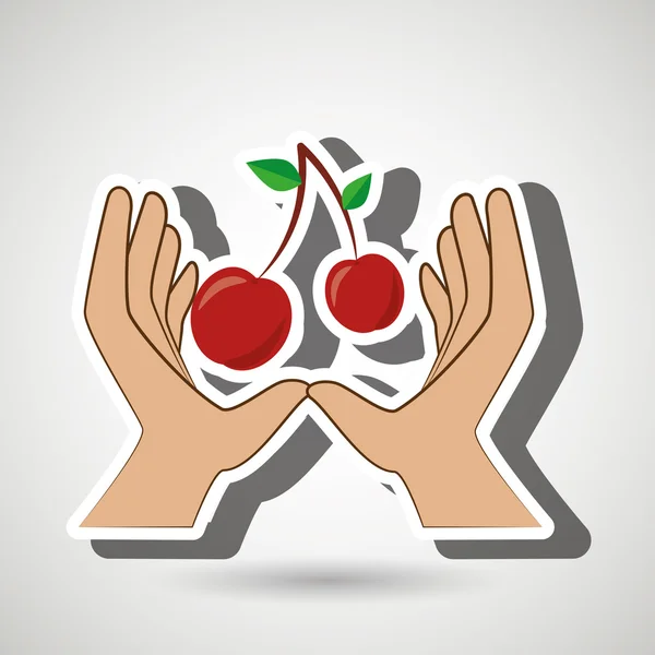 Χέρι για χορτοφάγους τροφίμων φρούτων — Διανυσματικό Αρχείο