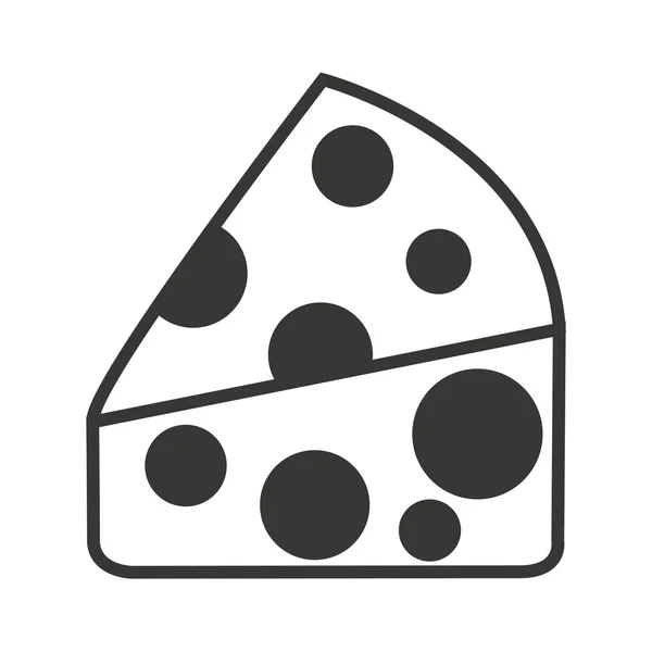 Pedazo de queso icono aislado — Vector de stock