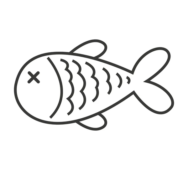 Fischessen Fleisch-Ikone — Stockvektor