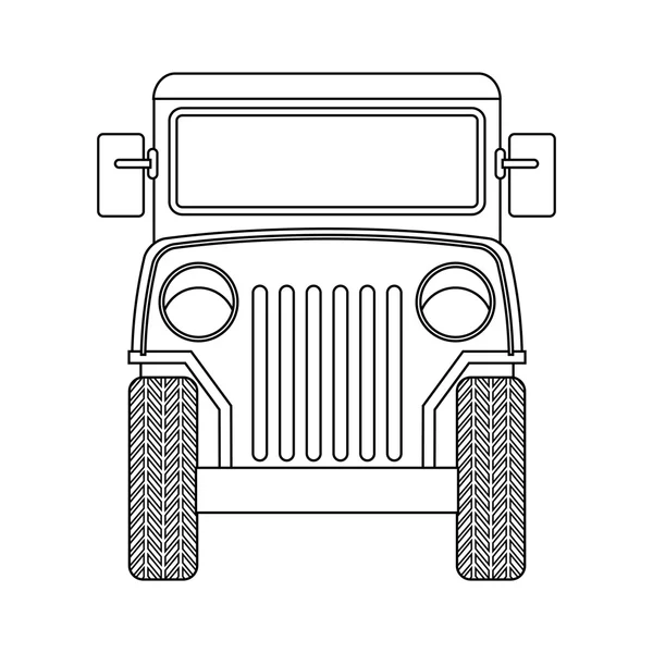 Jeep café colombiano coche — Vector de stock