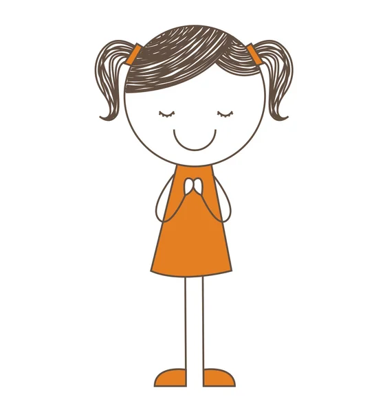 Little girl cute icon — Stock Vector