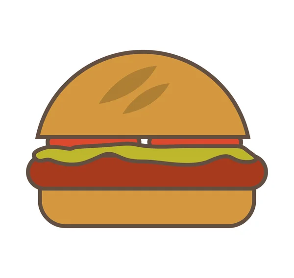 Hamburguesa comida rápida icono — Vector de stock