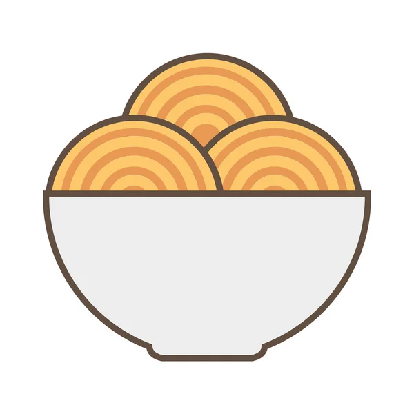 Espagueti plato aislado icono — Vector de stock
