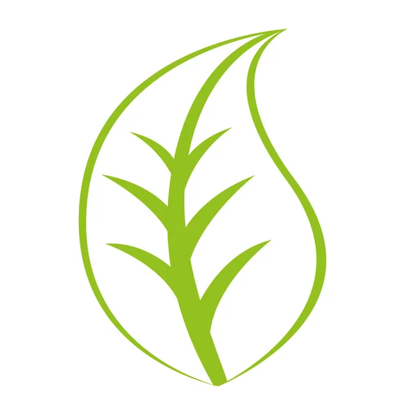 Icono símbolo de la ecología de las hojas — Archivo Imágenes Vectoriales