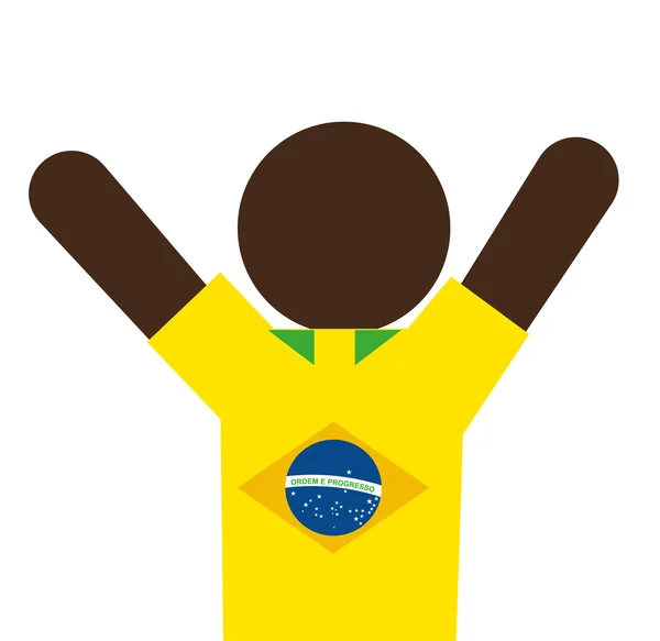 Figure silhouette man brazilian — Stock Vector