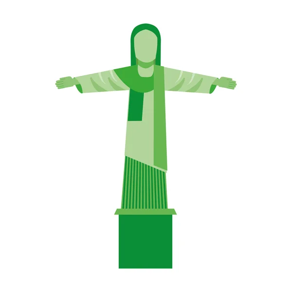 Corcovado christ isolated icon — Stock Vector