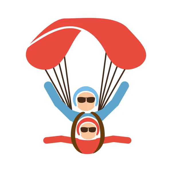 Skydiving extreme sport icon — Stock Vector