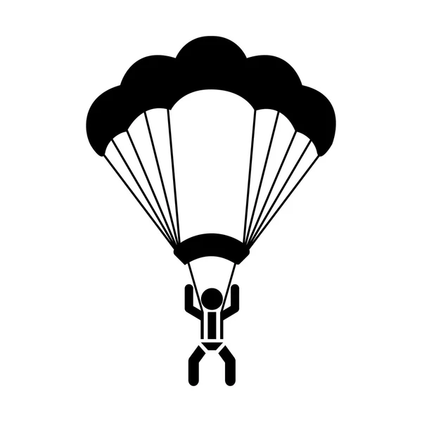 Skydiving extreme sport icon — Stock Vector