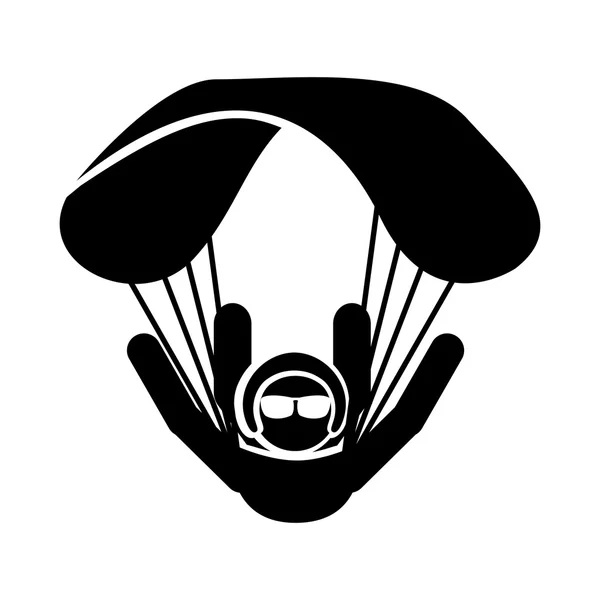 Fallschirmspringen Extremsport-Ikone — Stockvektor