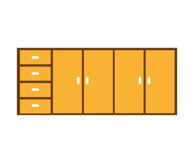 mutfak çekmeceleri izole simgesi