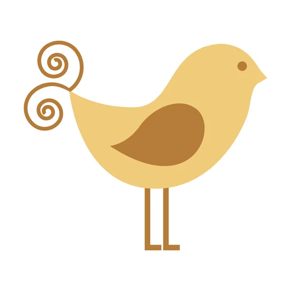 Ζώο χαριτωμένο πουλί απομονωμένες — Διανυσματικό Αρχείο