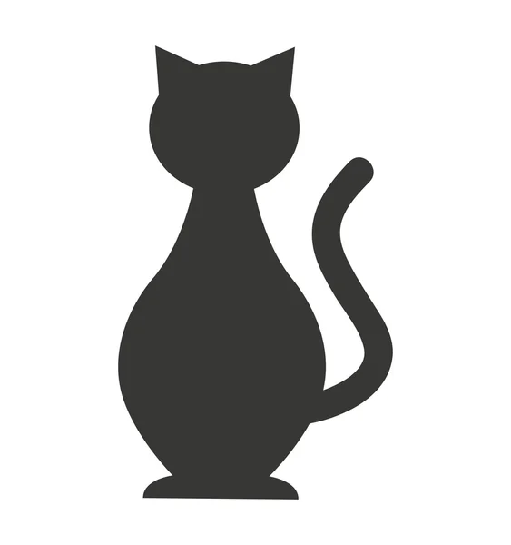 Cat mascot pet silhouette icon — Stock Vector