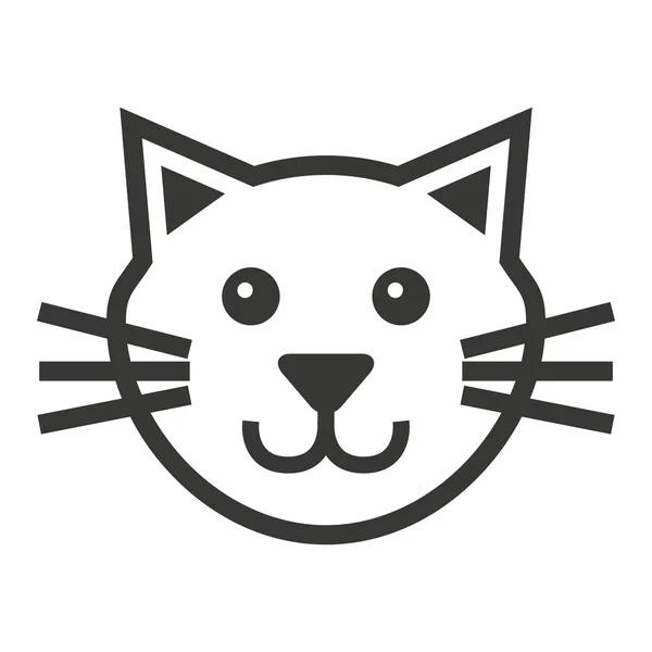 Cat mascot pet silhouette icon — Stock Vector