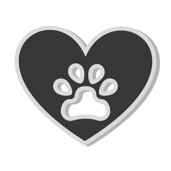 Dog footprint isolated icon — Stock Vector