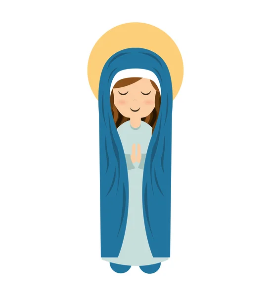Vergine maria carino icona — Vettoriale Stock